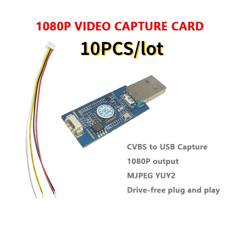 10pcs/lot AV /CVBS /S-VIDEO Signal  CVBS To USB Capture To Digital USB TYPE-C board Module Driver-free 1080P Video Capture Card