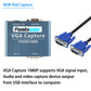 VGA To USB Capture 1080P Audio and Video Capture with Video Capture Card Support UVC/UAC Standard --VGA LOOP Output