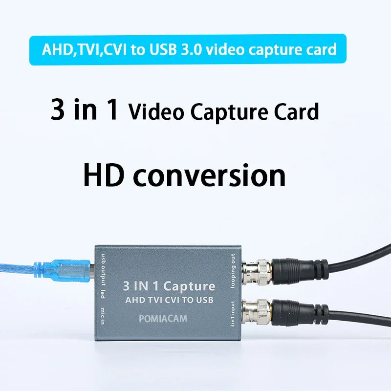 wholesale 3-in-1 Video Capture Card AHD TVI CVI Input USB3.0 Output Computer 1080P HD Drive-free Support Loop Out Support Customization