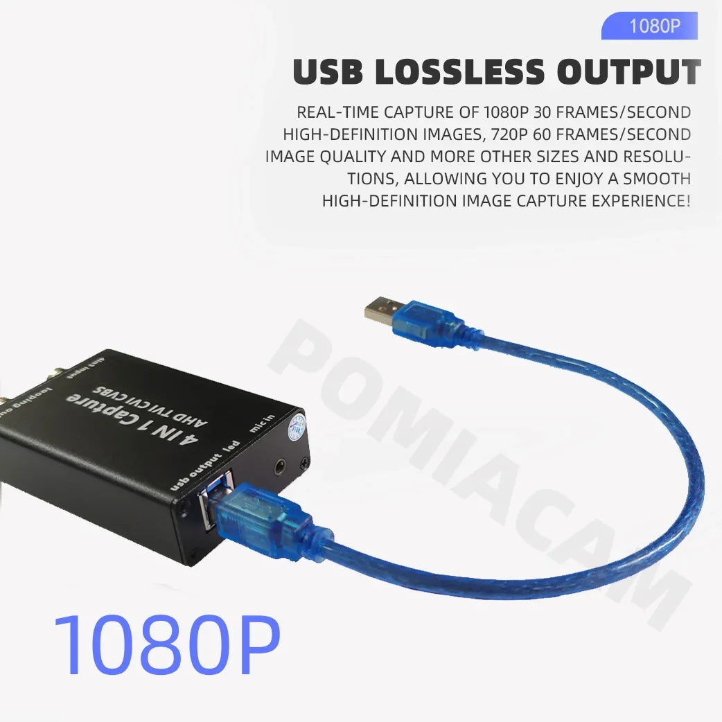 AFN-4in1 Video Capture card 4 in 1 AHD CVBS CVI TVI to USB 3.0 Video Converter 1080P 60FPS For OBS /PotPlayer supports lossless loop out